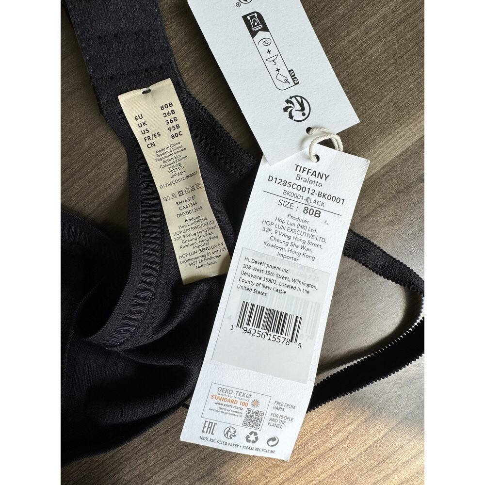 NWT Dorina Tiffany Non Padded Ribbed Bra Black Size 36B - Picture 8 of 8